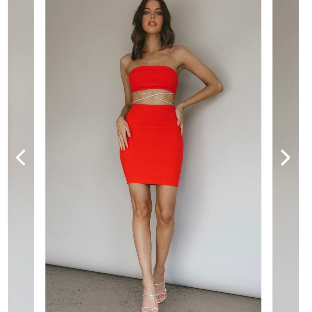 NOHEMI STRAPLESS DIAMANTE MINI DRESS